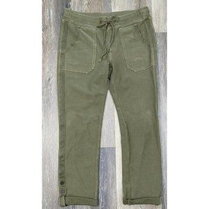 XCVI Drawstring Jogger Pants, Khaki Green Size Small, Adj Length